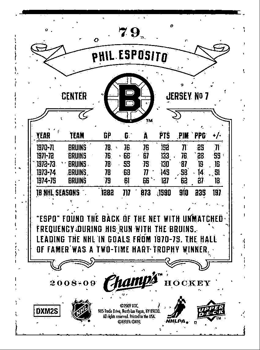2008-09 Upper Deck Champ's Phil Esposito #79