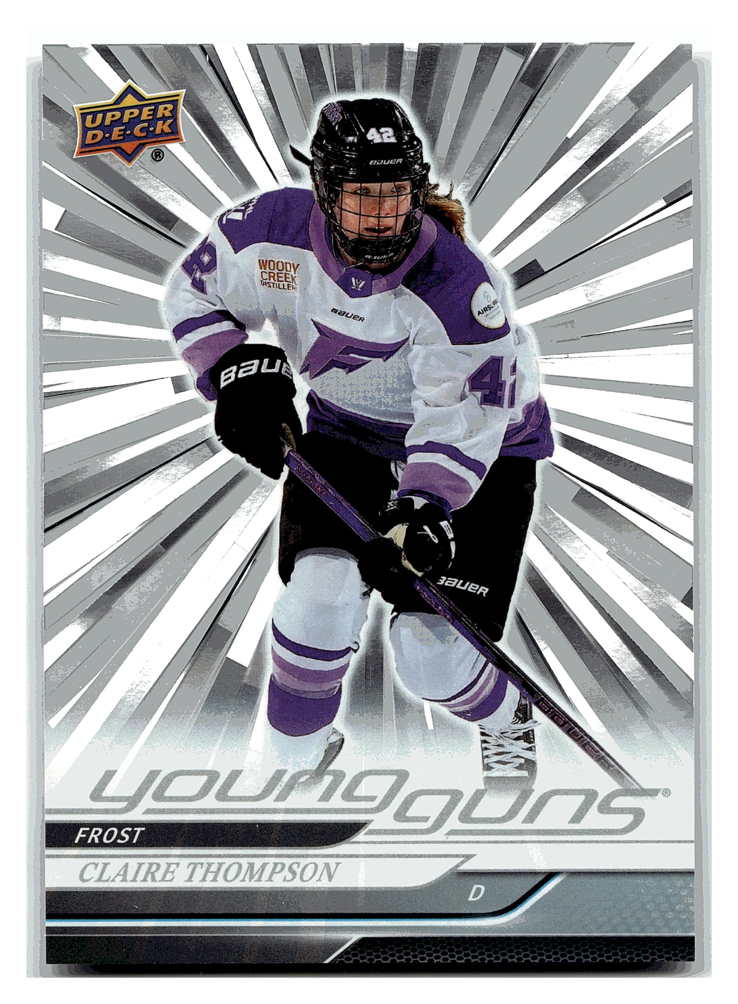2024-25 Upper Deck PWHL Claire Thompson Young Guns Outburst Rookie Card #64