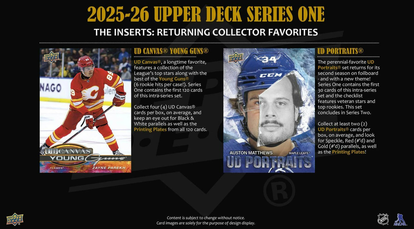 2025-26 Upper Deck Series 1 Hockey Hobby Box