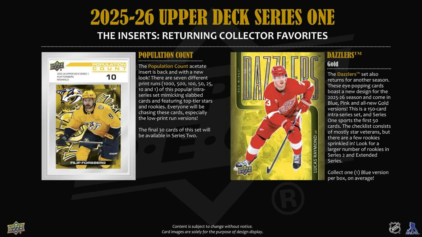 2025-26 Upper Deck Series 1 Hockey Hobby Box
